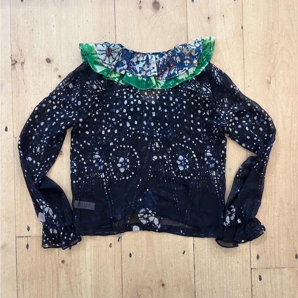 100% Silk Sheer Blouse by ‘Warm’, EUC - Picture 4 of 5